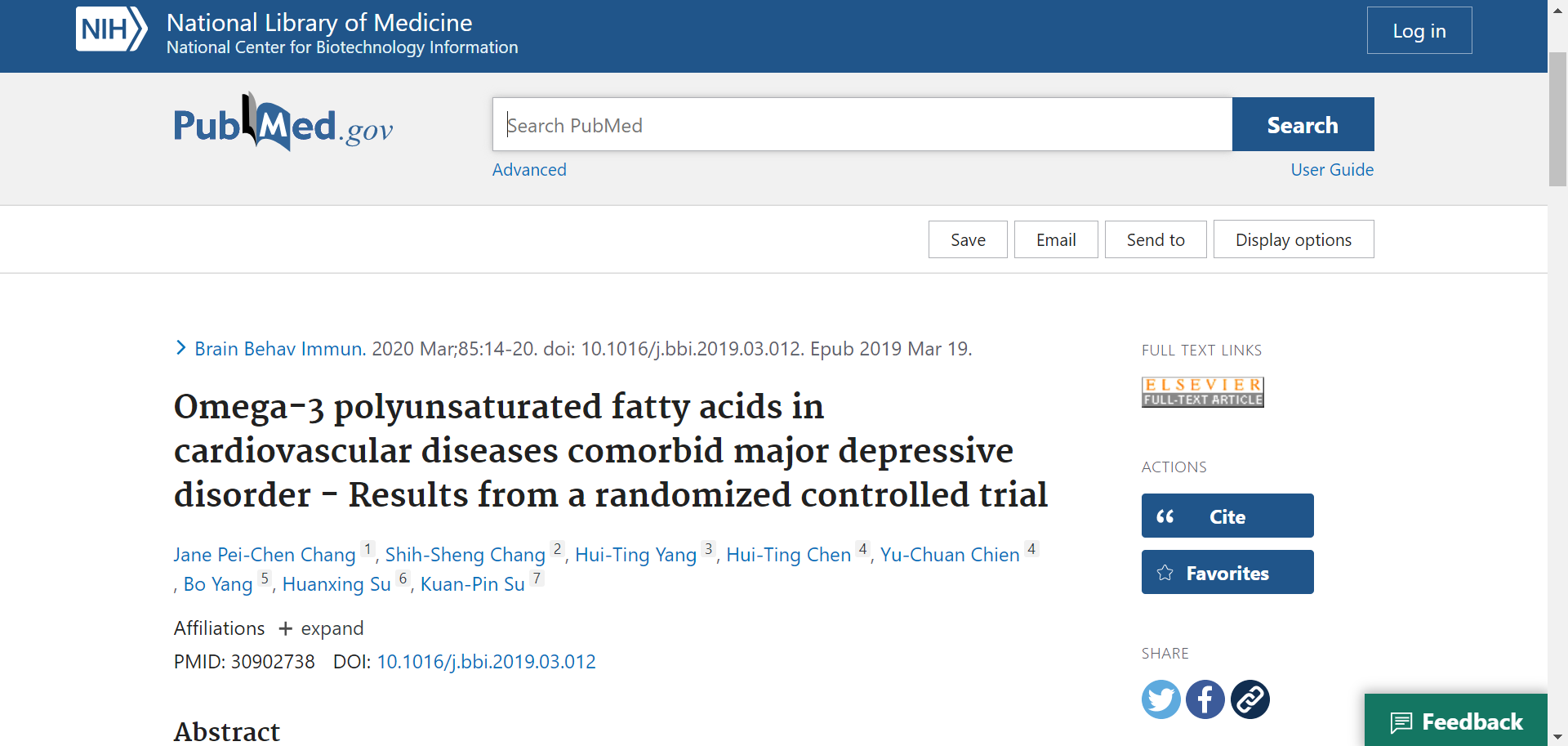 Omega-3不飽和脂肪酸在心血管疾病伴隨重鬱症的療效-來自隨機對照試驗結果